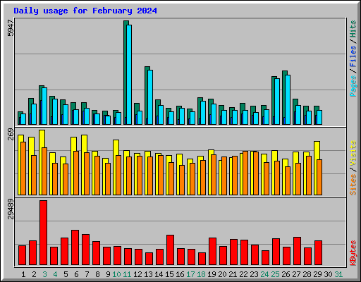 Daily usage for February 2024