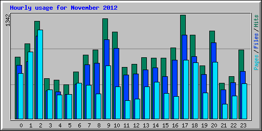 Hourly usage for November 2012