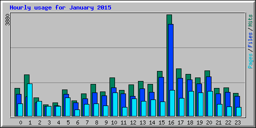 Hourly usage for January 2015