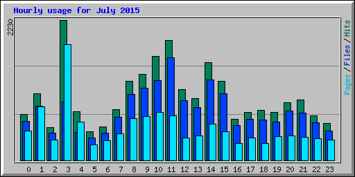 Hourly usage for July 2015