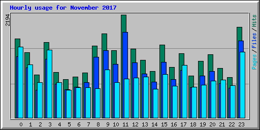 Hourly usage for November 2017