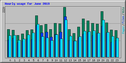 Hourly usage for June 2019