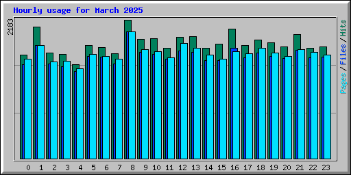 Hourly usage for March 2025
